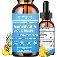 Triple Magnesium Complex, 500mg of Magnesium Glycinate, Citrate & Malate, High Absorption Chelated Forms, Liquid Magnesium Glycinate Complex w/D3 B6 Zinc for Bone, Sleep, Muscle, Heart, Energy Nerve