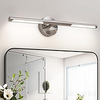 Brushed Nickel Bathroom Light Fixtures Over Mirror 24 Inch, 360° Rotatable 18W Dimmable 4000K LED Vanity Light Bar, Modern Bathroom Vanity Lights Above Mirror, Led Bathroom Lighting