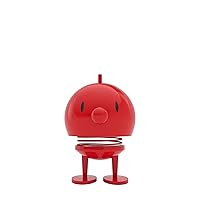Hoptimist Junior Bumble, Home Decor Ornament - Wobble Figure, Plastic W/Metal Spring, Medium - Creates Cheerful Movement- (Red)