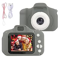 Capture Fun Moments: Kids Digital Camera with 1080P HD Video and 2.0 Inch IPS Screen - Ideal Christmas, Birthday, and Festival Toy Gifts for 3-8 Year Olds (Grey)