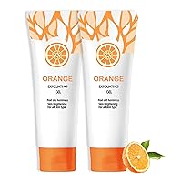 2PCS Orange Exfoliating Gel Scrub Natural Moisturizing Orange Exfoliante Facial Peeling Gel for Face Body Skin Deep Cleansing Exfoliating Gel Scrub