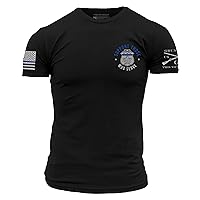 Grunt Style Blue Line Support Those Who Serve Men's T-Shirt