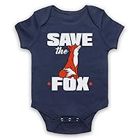 Unisex-Babys' Save The Fox Animal Rights Anti Hunting Protest Slogan Baby Grow