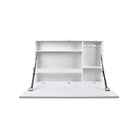 Prinz Work from Home Fold Down Wall-Mounted White 36' X 24' Murphy Desk with Chalkboard, 36' X 24' X 5'