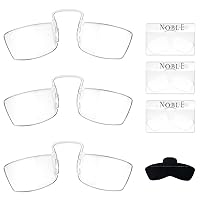 Noble Small Reading Glasses (3 Pack) - Rimless Readers with 3 Wallet Credit Card Holders and 1 Cell Phone Case - Pocket Magnifying Cheaters for Men and Women (+3.00)