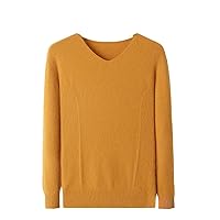 Men Autumn/Winter Pullover 100% Mink Cashmere V-Neck Solid Sweater Blouse
