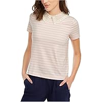 Womens Lace Detail Embellished T-Shirt