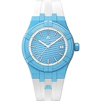 Maurice Lacroix AIKON #Tide Light Blue White 40mm Swiss Quartz Watch with Diamonds AI2008-AAAA1-3A0-0
