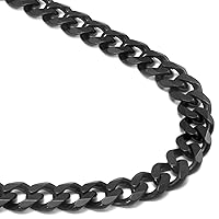 True Black Titanium 10MM Curb Link Necklace Chain