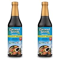 Coconut Secret Coconut Aminos - 16.9 fl oz - Low Sodium Soy Sauce Alternative, Low-Glycemic - Organic, Vegan, Non-GMO, Gluten-Free, Kosher - Keto, Paleo - 101 Total Servings (Pack of 2)