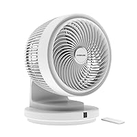 Everdure 9” Oscillating AC Desk or Table Fan, Remote Controlled, 4 Speed Settings, 2 Wind Modes, Targeted Airflow Control, Portable, Perfect for Bedroom, Living Room, Home Office, White