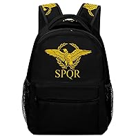 Roman Empire Senate SPQR Flag Laptop Backpack Fashion Shoulder Bag Travel Daypack Bookbags for Men Women