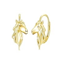 Horse Earrings for Girls 925 Sterling Silver Horse Hoop Earrings Small Earrings Hoop Earrings for Women Horse Animal Earrings Gifts Jewellery for Daughter
