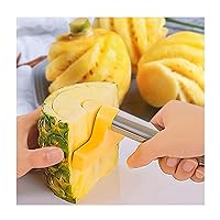 Pineapple Cutter Pineapple Corer and Slicer Tool Kitchen Peeling Tool More Labor-Saving, Reduce Waste, Keep More Pulp and Juice, Peeler Remover Tool (Yellow)