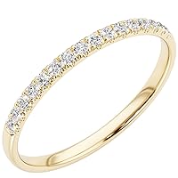 PEORA 14K Gold Lab Grown Diamond Half-Eternity Band, 1/4 Carat, F-G Color, VS Clarity, Wedding Anniversary 1.6mm Ring, Sizes 5 to 9