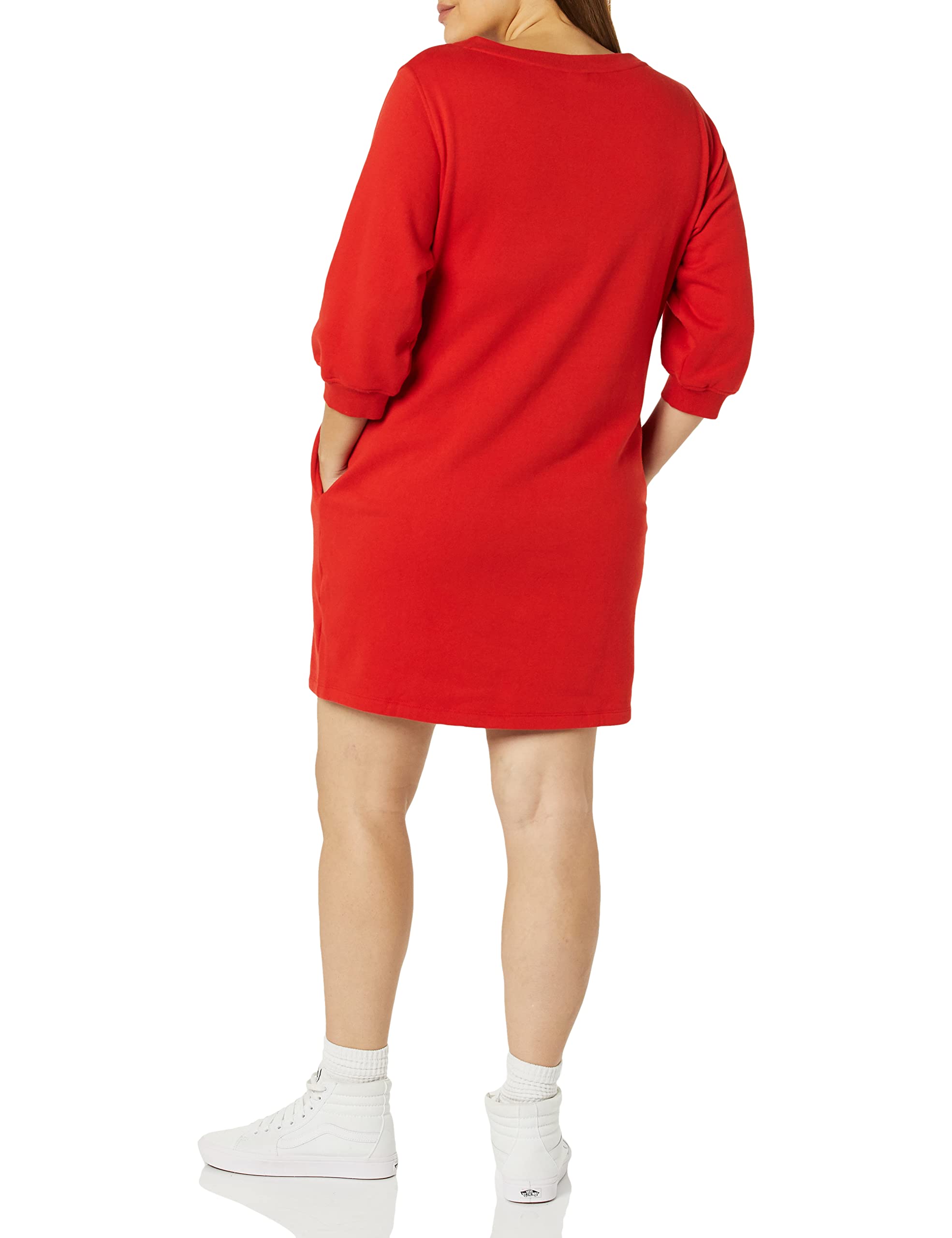 Amazon Essentials Women's French Terry Blouson Sleeve Crewneck Sweatshirt Dress (Available in Plus Size)