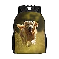 Dog Running on the Grass Print Backpack for Women Men Lightweight Laptop Backpacks Travel Laptop Bag Casual Daypack