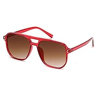 FEISEDY Retro Square Aviator Sunglasses Women Men 70s Vintage Trendy Plastic Frame Sun Glasses B2835