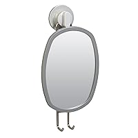 Zenna Home Rustproof Fogless Pivot Shower Mirror, Wall Mounted, with Powerful Suction and Adhesive Installation Options, Power Grip Pro, Stainless Steel