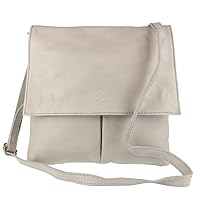 Italian Leather Double Pocket Crossbody Bag