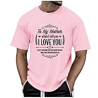 Tshirts Shirts for Men Graphic Vintage Mother's Day I Love My Mother in Law Festive Short Sleeved Cotton Crew