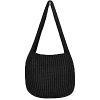 SUKUTU Women's Hand Crocheted Tote Shoulder Bags Large Shopping Bag Handbag Plush Knitting Satchel Purses