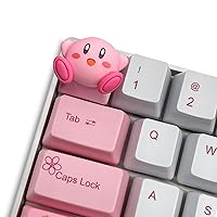 ZMX Cute Anime Keycaps,Custom Artisan ESC Keycap Pink Kirby Keyboard PBT Keycap for OEM R4 Height MX Switch Mechanical Gaming Keyboard DIY Personalized Gifts (Bald)