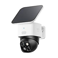 eufy Security SoloCam S340, Solar Security Cameras Wireless Outdoor, Cameras for Home Security, 360° Pan & Tilt Surveillance, No Blind Spots, 2.4 GHz Wi-Fi, No Monthly Fee, HomeBase S380 Compatible
