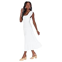 Show Me Your Mumu Women's Lovely midi Dress, White Linen, Medium