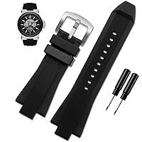 29x13mm Silicone rubber Concave convex Watch Strap For Michael Kors MK9019 MK8295 MK8492 MK9020 MK9020 (Color : 26mm, Size : 29X13mm)