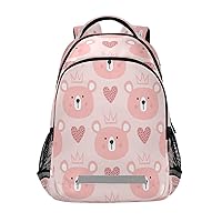 Pink Bears Backpacks Travel Laptop Daypack School Book Bag for Men Women Teens Kids