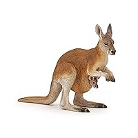 Hand-Painted - Figurine -Wild Animal Kingdom - Kangaroo with Joey -50188 -Collectible - for Children - Suitable for Boys and Girls- from 3 Years Old