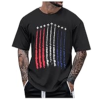 Men's American Flag T-Shirts Flag Pattern Vintage T Shirts Short Sleeve Graphic Tee
