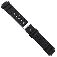 14mm Flex-On Black Rubber Fits Casio Ladies Long Watch Band