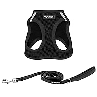 Voyager Step-in Air Cat Harness - All Weather Mesh Step in Vest Harness for Small and Medium Cats by Best Pet Supplies - Harness Leash Set (Black), XXS