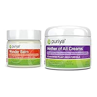 Puriya Tea Tree Oil Balm and Mother of All Creams with Light Peppermint Scent Bundle Set, Plant Rich Wonder Balm, Moisturizing Cream for Dry, Itchy, and Sensitive Skin