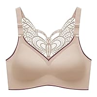 Womens Large Size Butterfly Beauty Back Wrap Breast Latex No Steel Ring Ice Silk Sports Bra Bras for Women