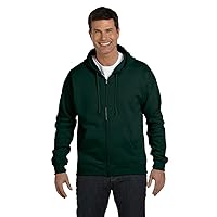 Hanes Mens Comfortblend EcoSmart Full-Zip Hooded Sweatshirt, M, Deep Forest