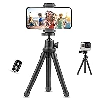 UBeesize Phone Tripod, UBeesize 12 Inch Flexible Cell Phone Tripod Stand Holder with Wireless Remote Shutter & Universal Phone Mount, Compatible with Smartphone/DSLR/GoPro Camera
