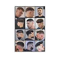 GEBSKI Modern Barber Shop Salon Hair Cut for Men Chart Poster (5) Canvas Painting Posters And Prints Wall Art Pictures for Living Room Bedroom Decor 16x24inch(40x60cm) Unframe-style