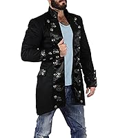 Handmade Cotton Pirate Coat-Steampunk Mens Clothes-Goth Military Jacket-Costume Frock Coat-Goth Jacket Men SPFL