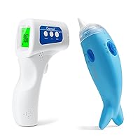 [Value Bundle] Berrcom Non Contact Infrared Forehead Thermometer for Adults and Kids JXB-178 & Baby Nasal Aspirator for Toddler NC005
