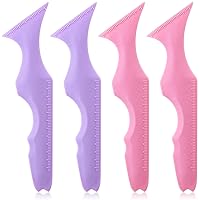 4PCS 5 in 1 Silicone Eyeliner Stencils, Multifunctional Eyeliner Makeup Tool for Eyeliner, Eyebrow, Lip line, Face Contour for Beginners (Pink, Purple)
