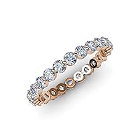 Round Floating Lab Grown Diamond Women Eternity Ring Stackable 1.60 ctw-1.90 ctw 14K Gold
