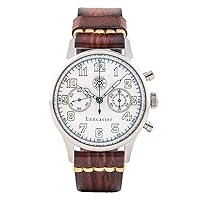 New Roskopf WW2 Lancaster Pilots Chronograph Manual Watch & Brown Leather Band