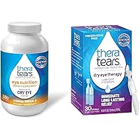TheraTears 1200mg Omega 3 Supplement for Eye Nutrition, Organic Flaxseed Triglyceride Fish Oil & Dry Eye Therapy Lubricating Eye Drops for Dry Eyes, Preservative Free Eye Drops