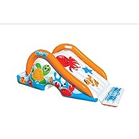 Swirl Splash Inflatable Pool Slide - Ocean Themed Waterslide for Kids - Works with Splash Pads - Includes Hose Attachment for Sprinkler Fun
