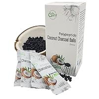 Aura Life Polypeptide Coconut Charcoal Ball 2000mg - Derived from Organic Coconut Shells - Promote Natural Detoxification - Vegan Supplements - Activated Charcoal - 1 Month Supply