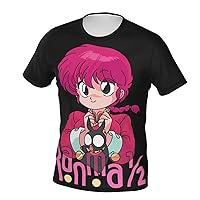 Anime T Shirts Ranma ½ Men's Summer Cotton Tee Crew Neck Short Sleeve T-Shirt