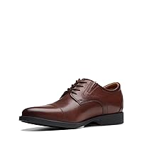 Clarks Men's Whiddon Cap Oxford, Mahogany Leather, 10 Wide